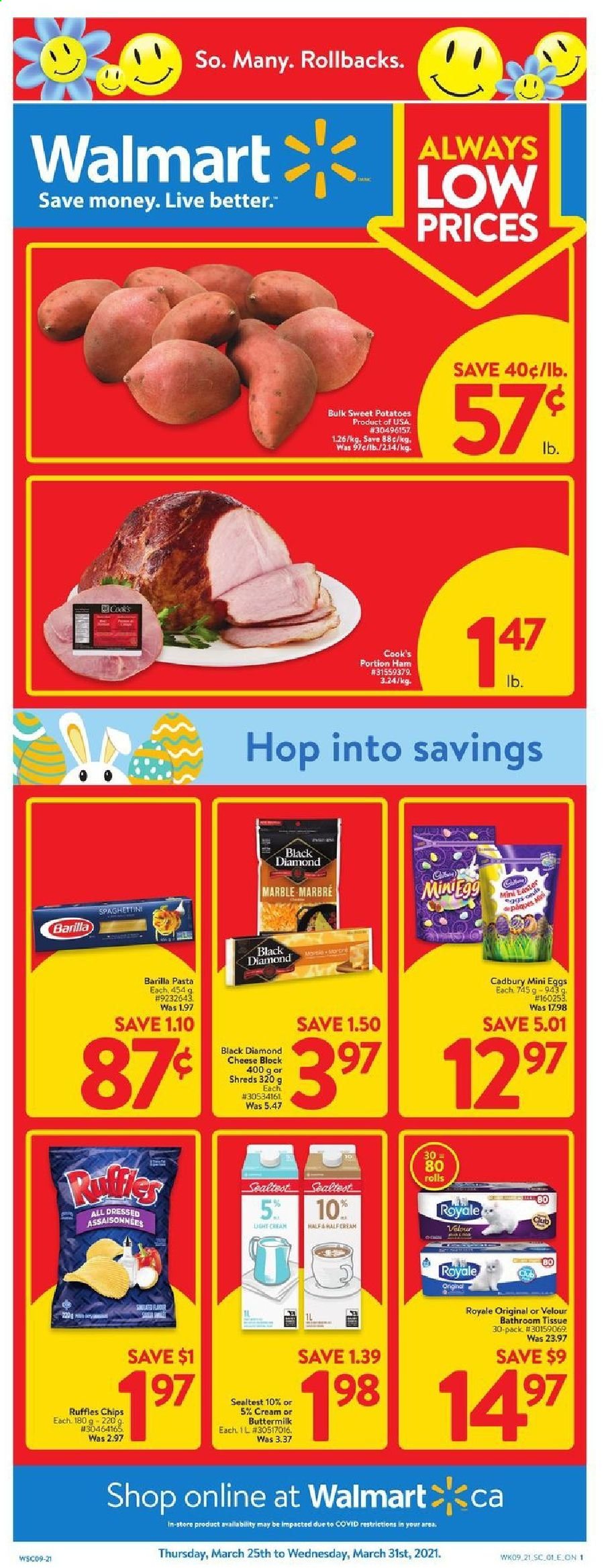Walmart flyer  - March 25, 2021 - March 31, 2021. Page 1.