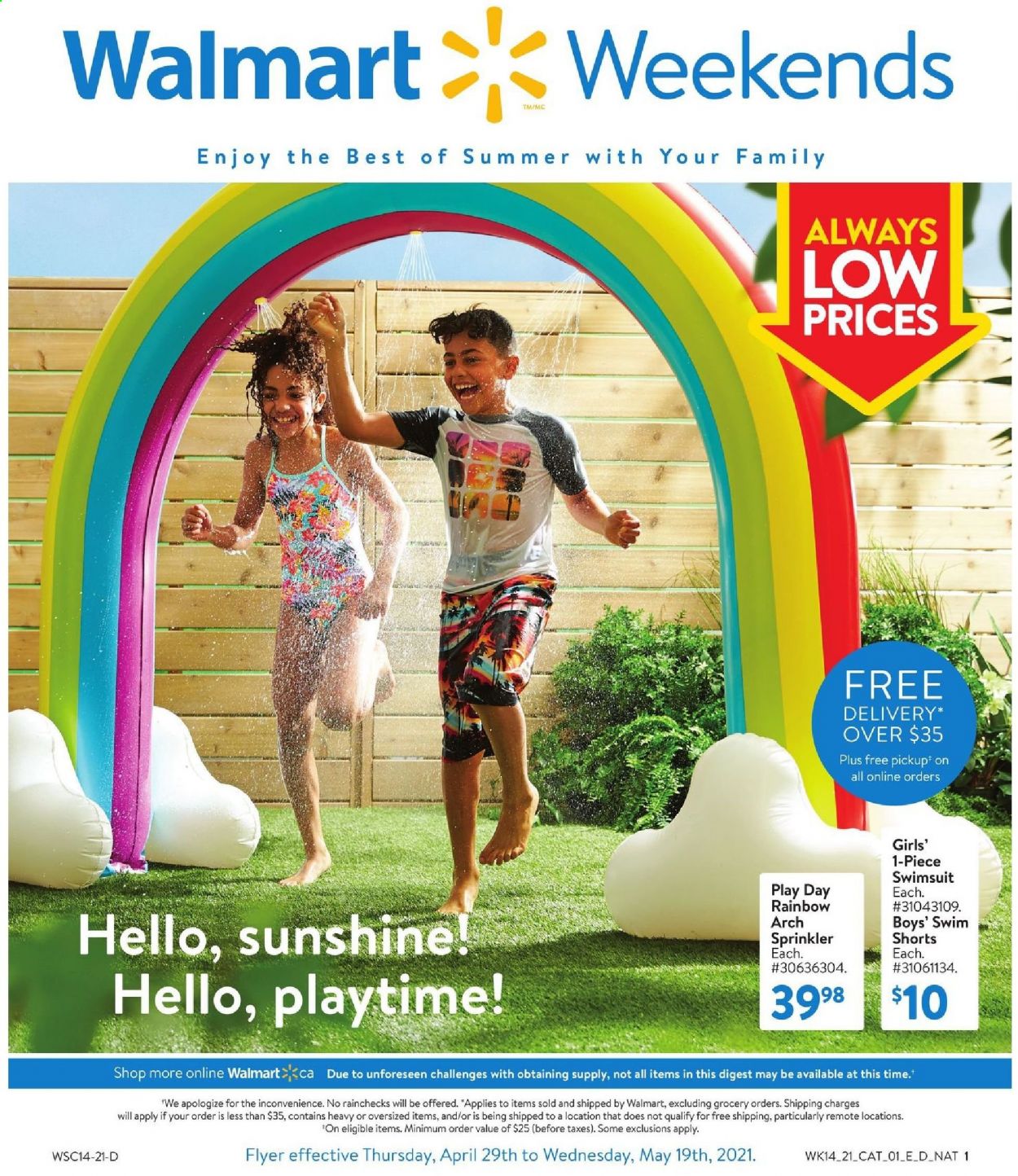 Walmart flyer  - April 29, 2021 - May 19, 2021. Page 1.