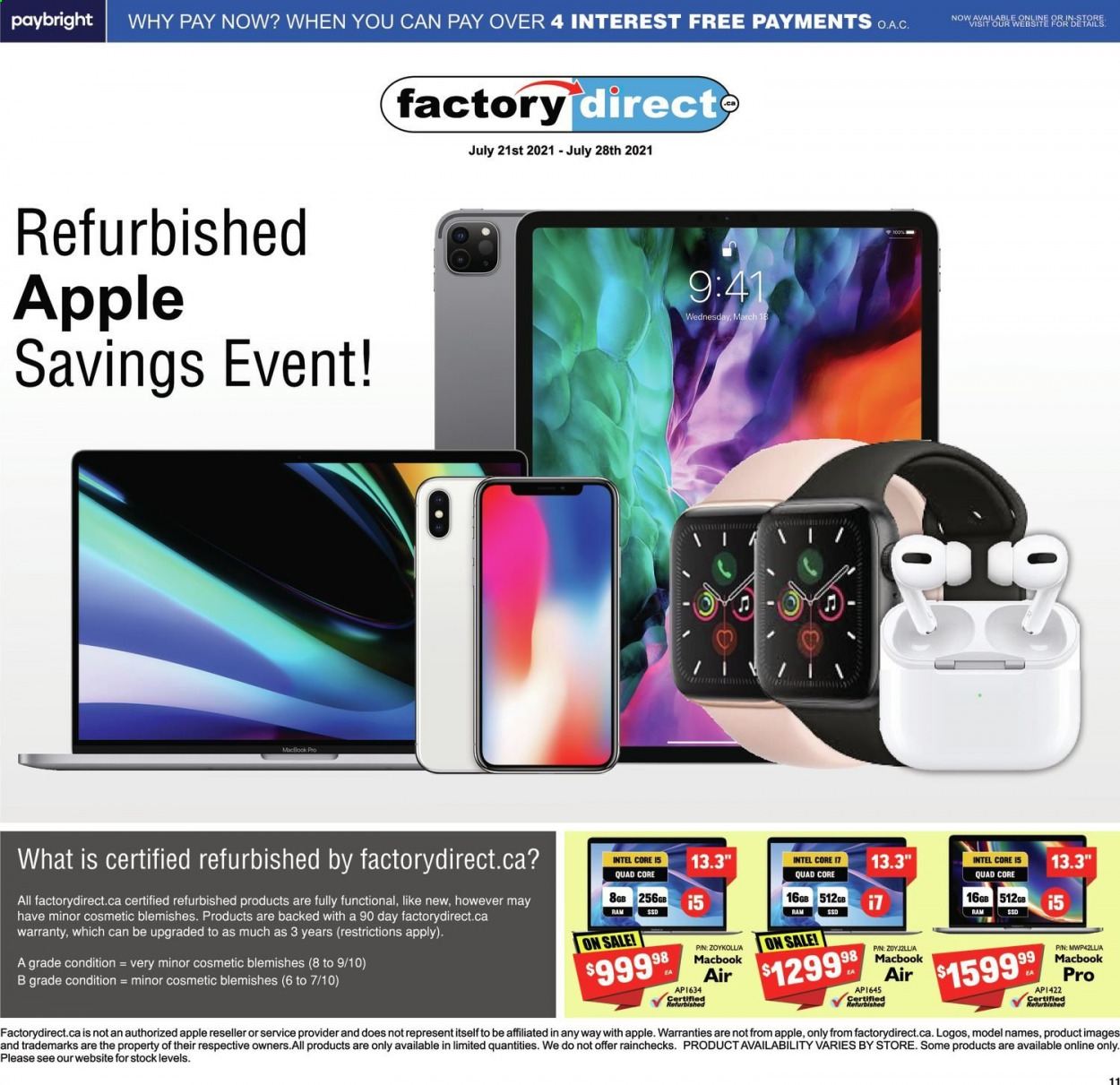 Factory Direct flyer  - July 21, 2021 - July 28, 2021.