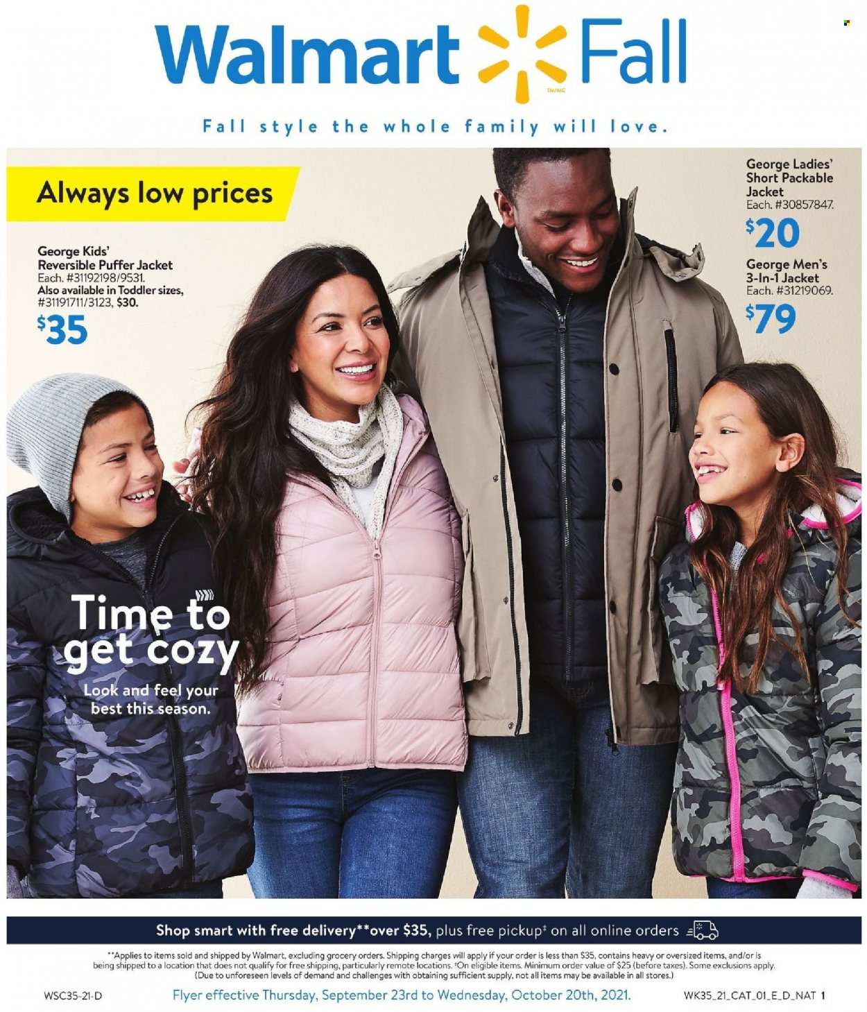 Walmart flyer  - September 23, 2021 - October 20, 2021. Page 1.