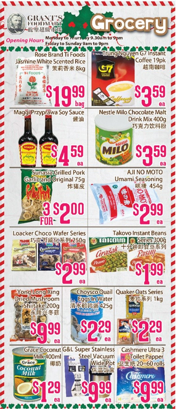 Grant's Foodmart flyer  - December 24, 2021 - December 30, 2021.