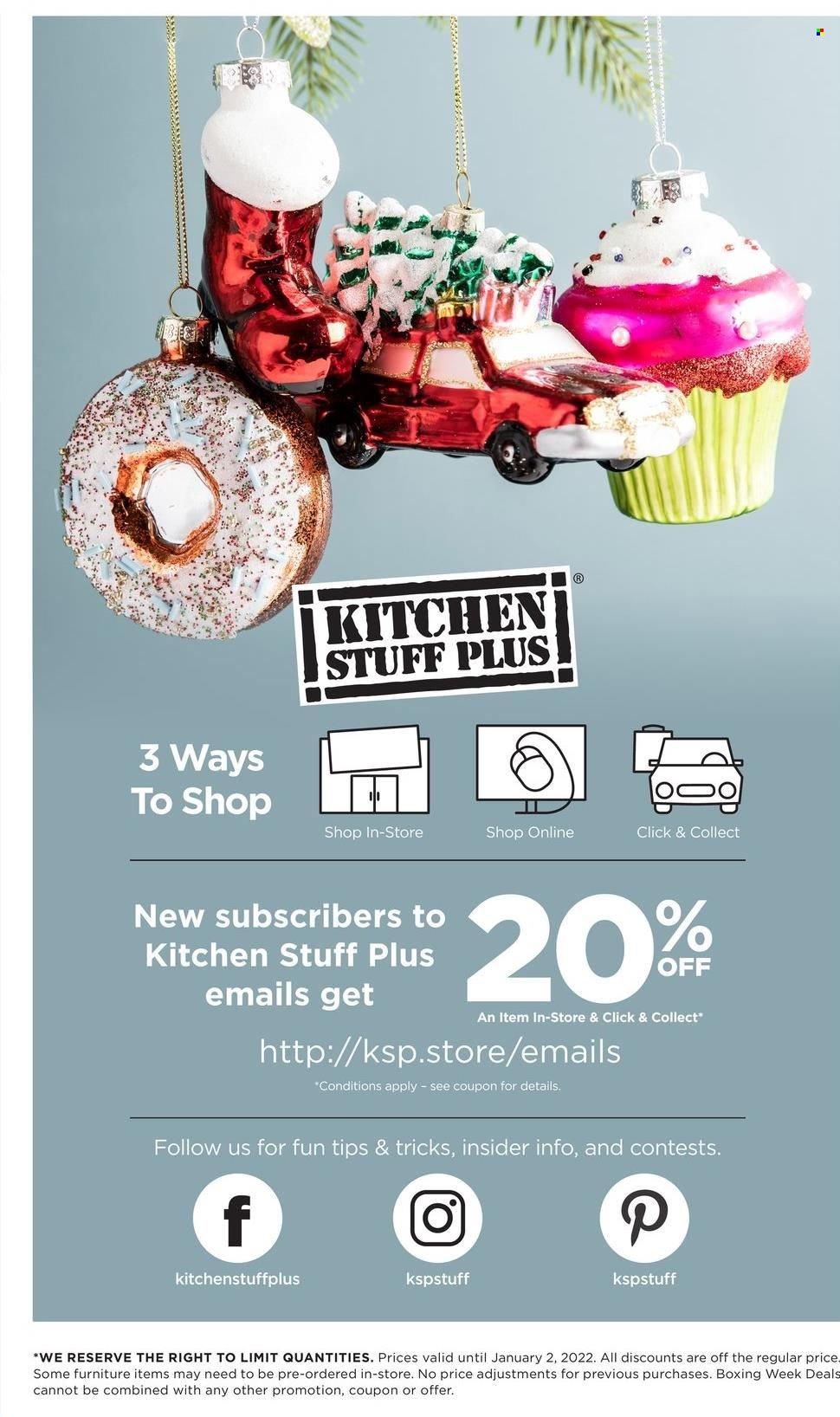 Kitchen Stuff Plus flyer  - December 26, 2021 - January 02, 2022.