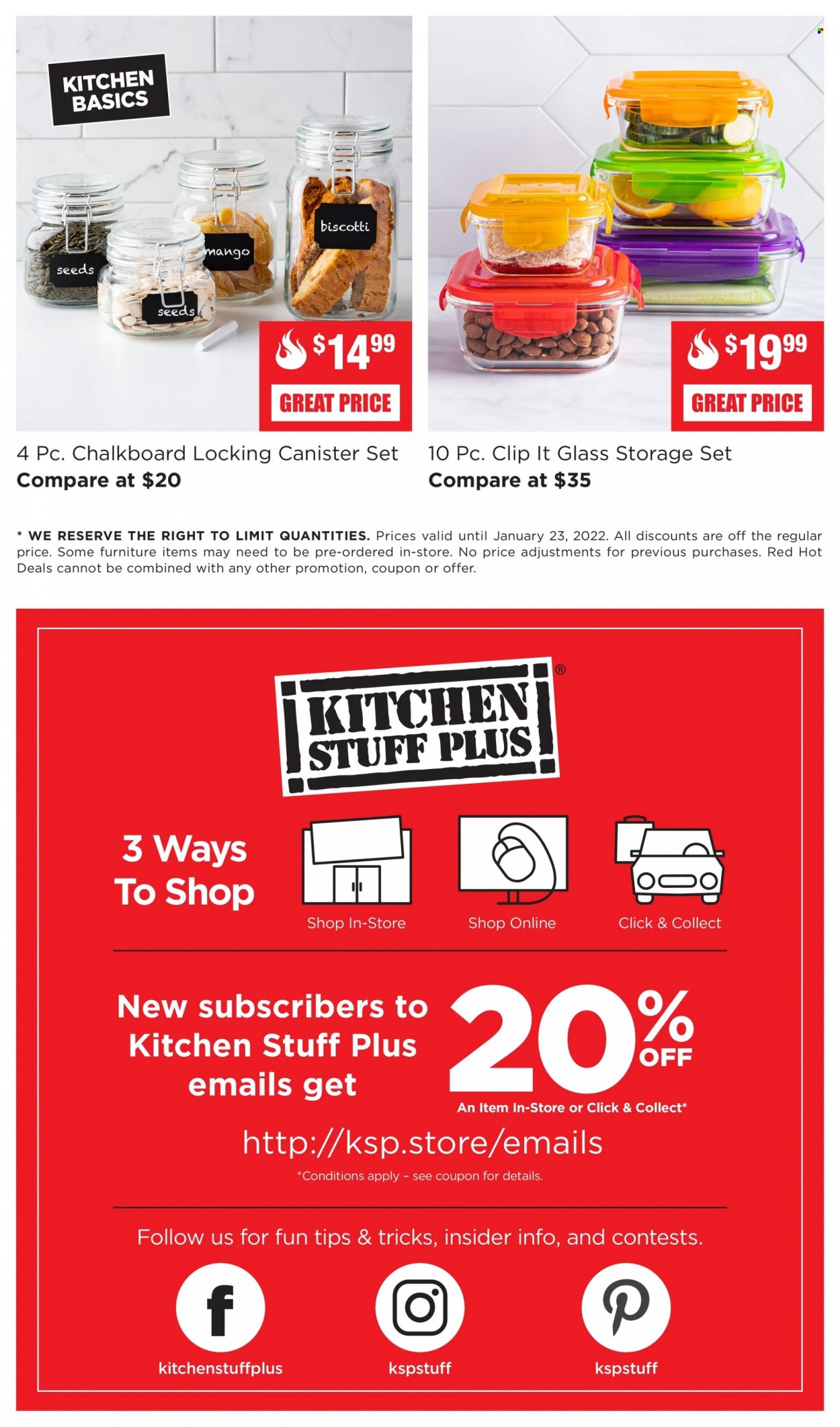 Kitchen Stuff Plus flyer  - January 17, 2022 - January 23, 2022.