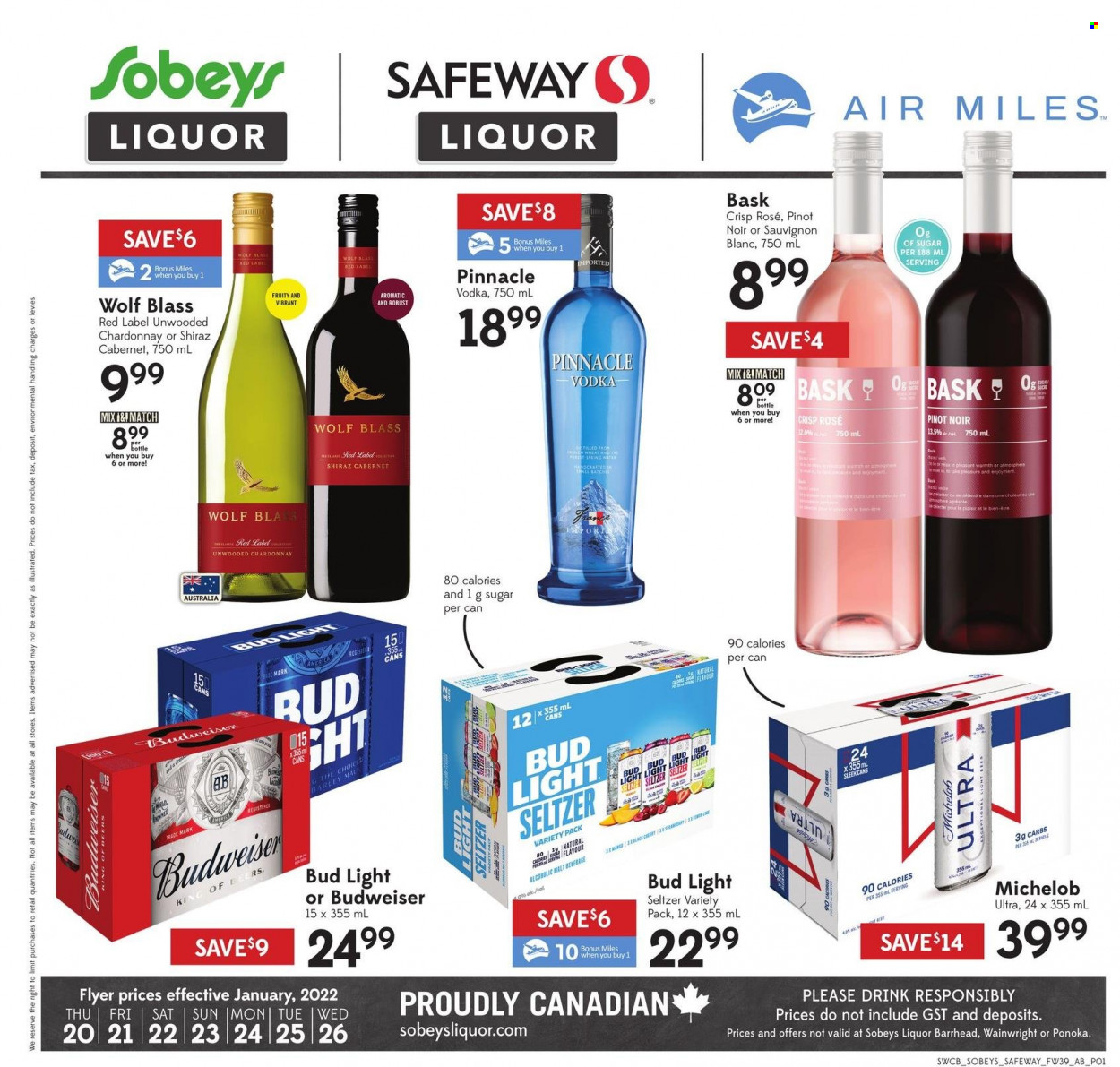 Sobeys Liquor flyer  - January 20, 2022 - January 26, 2022.