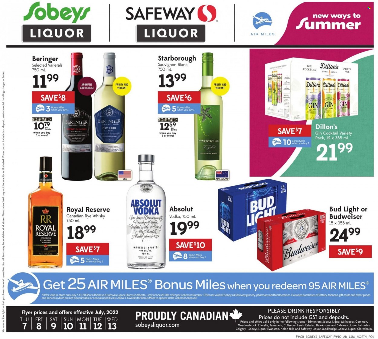 Sobeys Liquor flyer  - July 07, 2022 - July 13, 2022.