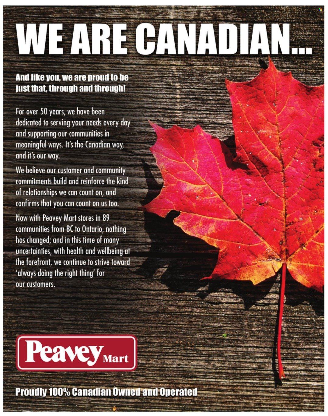 Peavey Mart flyer  - August 15, 2022 - November 30, 2022.