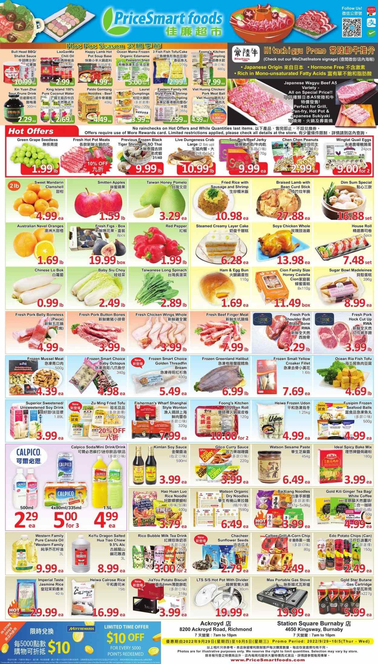 PriceSmart Foods flyer  - September 29, 2022 - October 05, 2022.