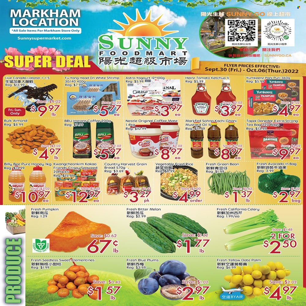 Sunny Foodmart flyer  - September 30, 2022 - October 06, 2022.