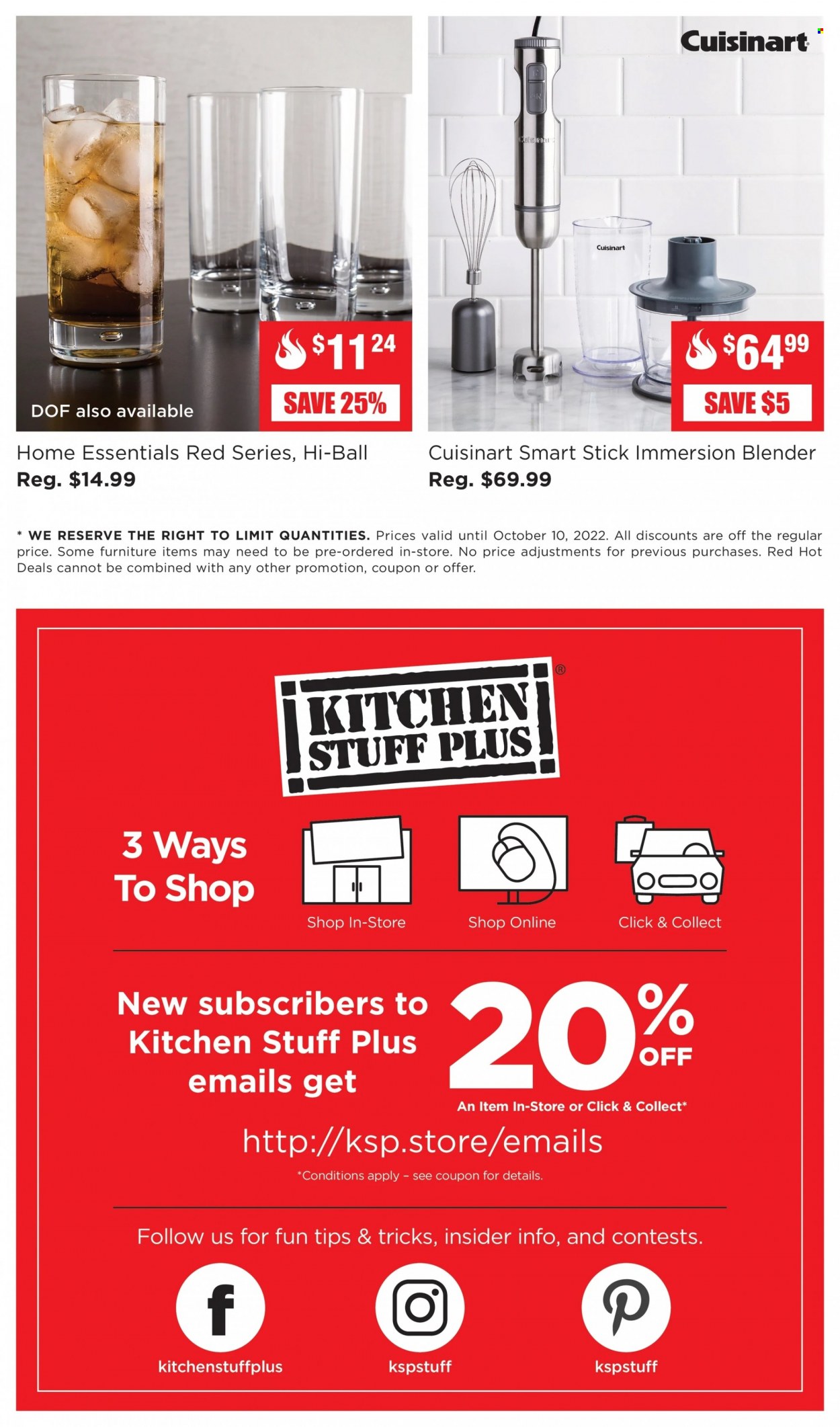 Kitchen Stuff Plus flyer  - October 03, 2022 - October 10, 2022.
