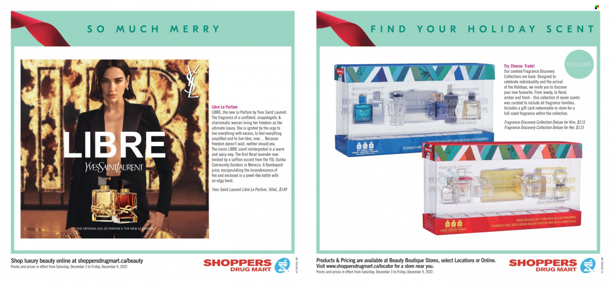 Shoppers Drug Mart flyer  - December 03, 2022 - December 09, 2022.