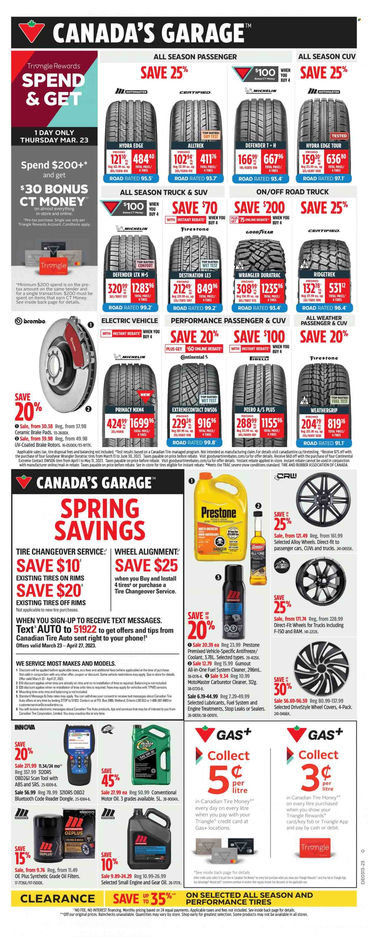 Canadian Tire flyer  - March 23, 2023 - March 30, 2023.