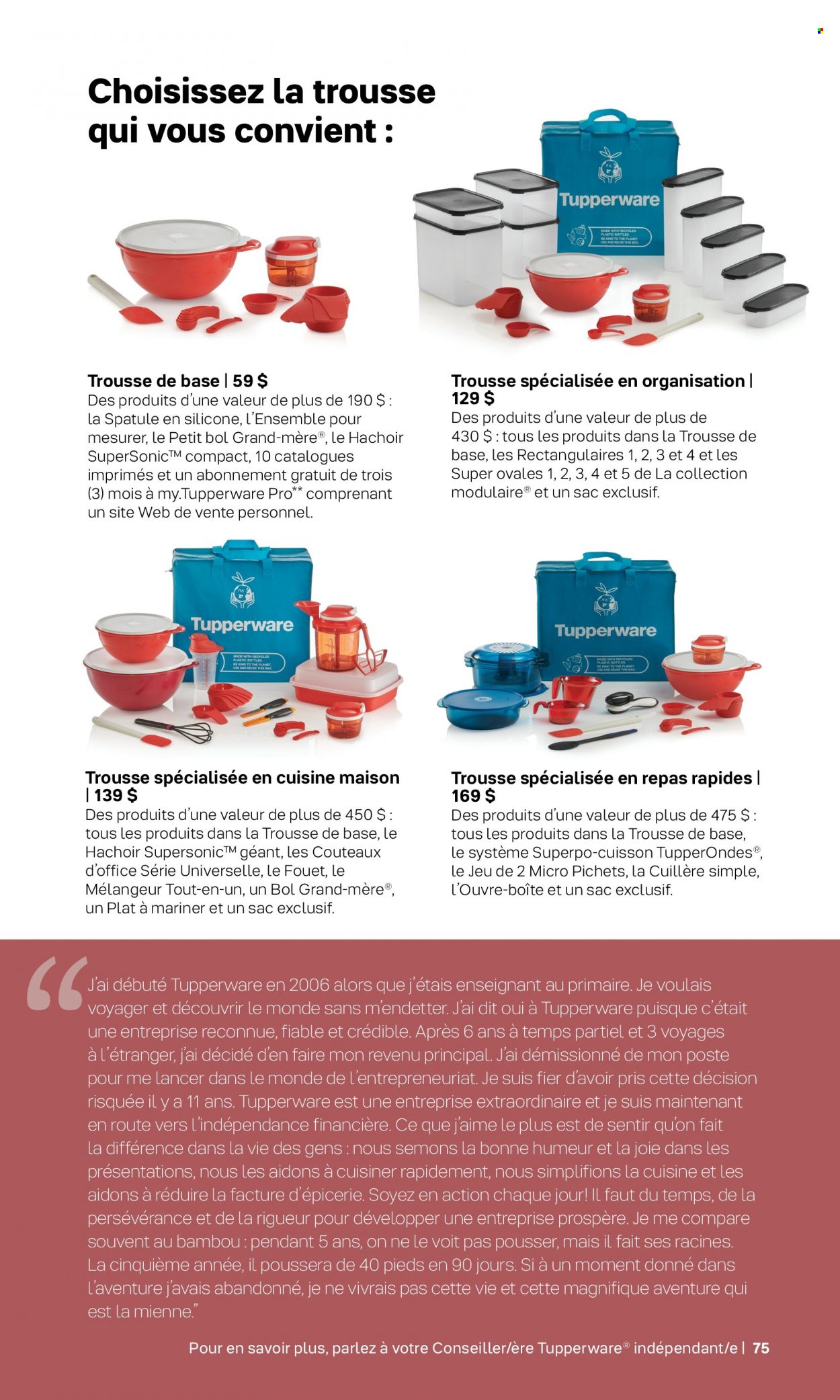 Tupperware flyer . Page 75.