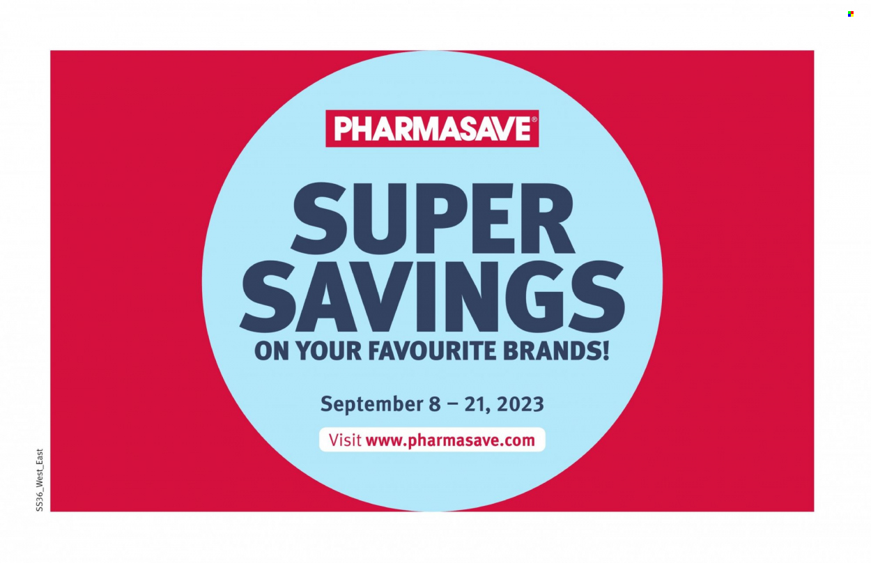 Pharmasave flyer  - September 08, 2023 - September 21, 2023. Page 1.