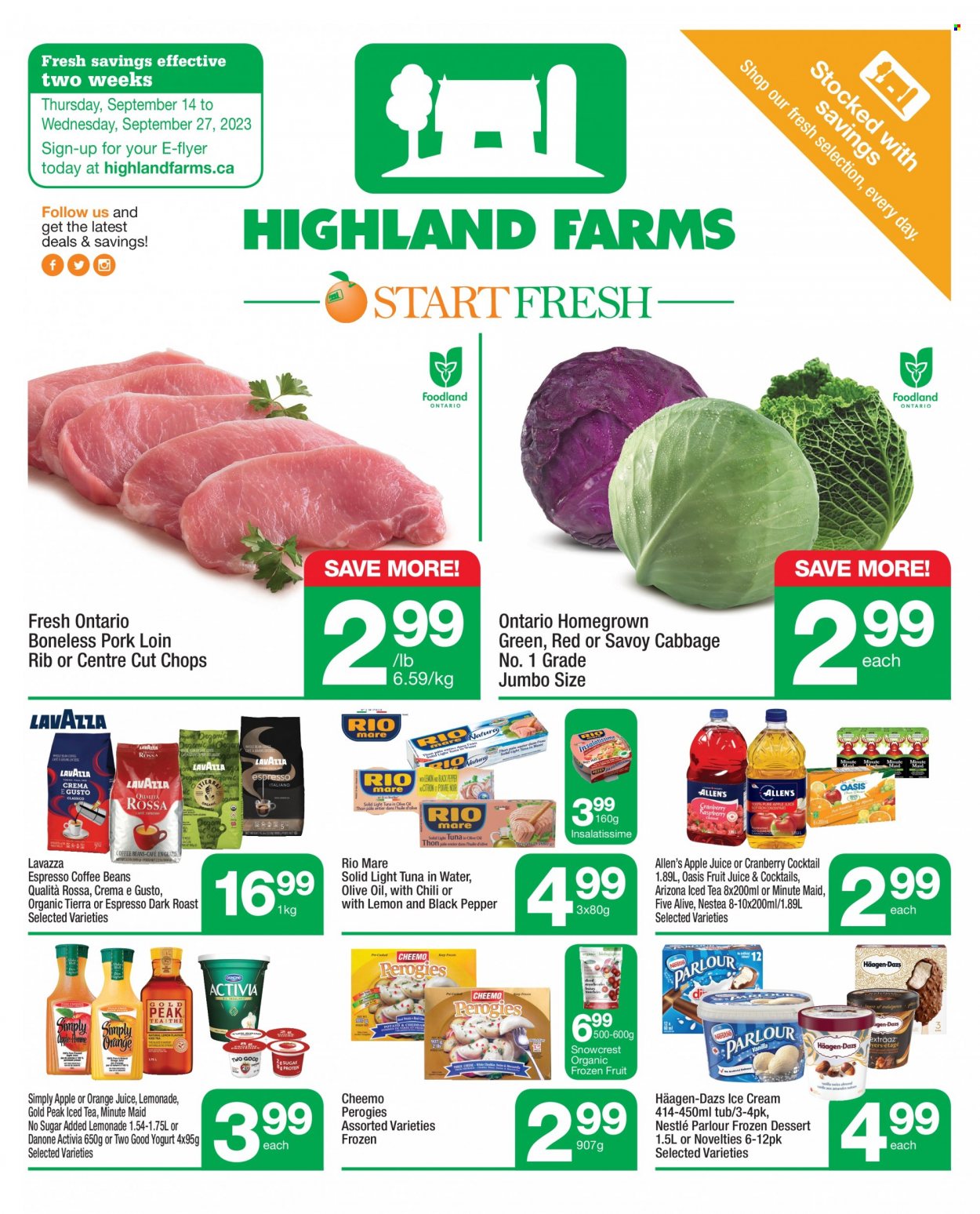 Highland Farms flyer  - September 14, 2023 - September 27, 2023. Page 1.