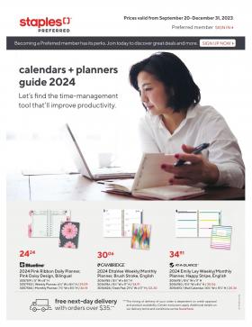Staples - Calendars + planners guide 2024