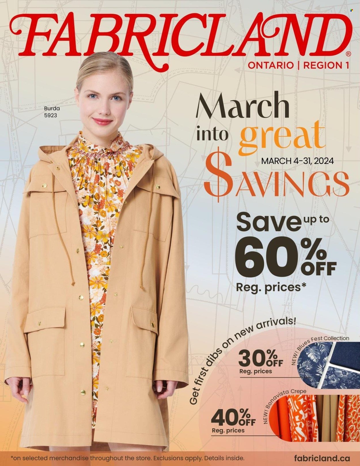 FABRICLAND flyer  - March 04, 2024 - March 31, 2024.