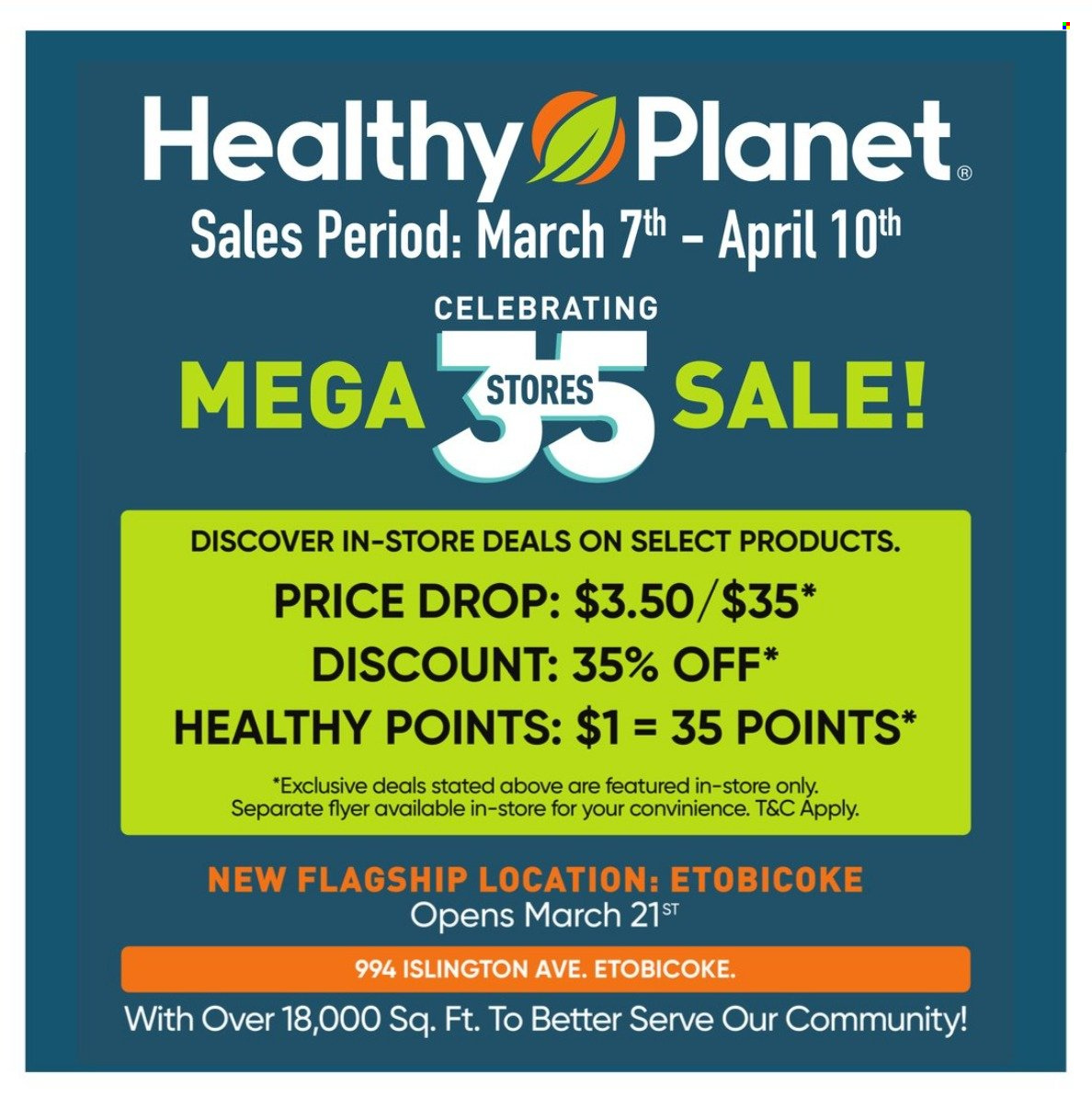 Healthy Planet flyer  - March 07, 2024 - April 10, 2024.