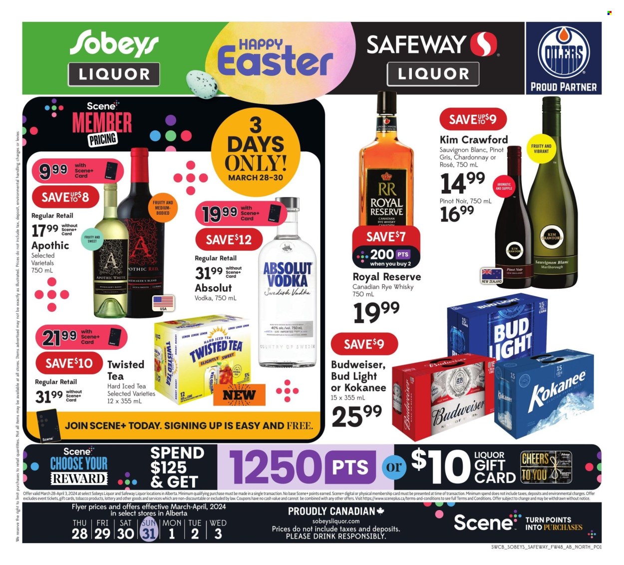 Sobeys Liquor flyer  - March 28, 2024 - April 03, 2024.