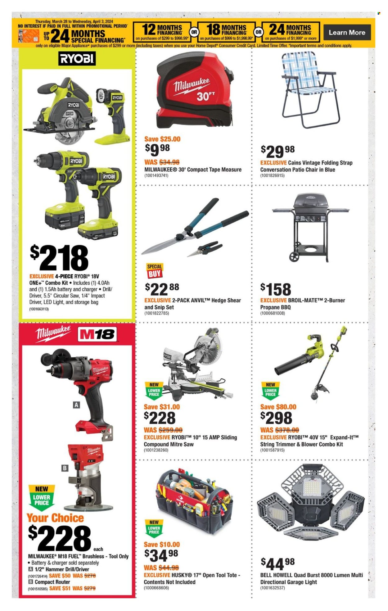 The Home Depot flyer  - March 28, 2024 - April 03, 2024.