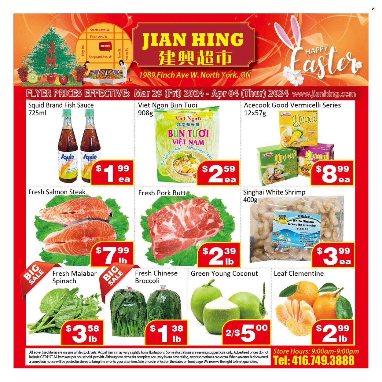 Jian Hing Supermarket flyer  - March 29, 2024 - April 04, 2024.