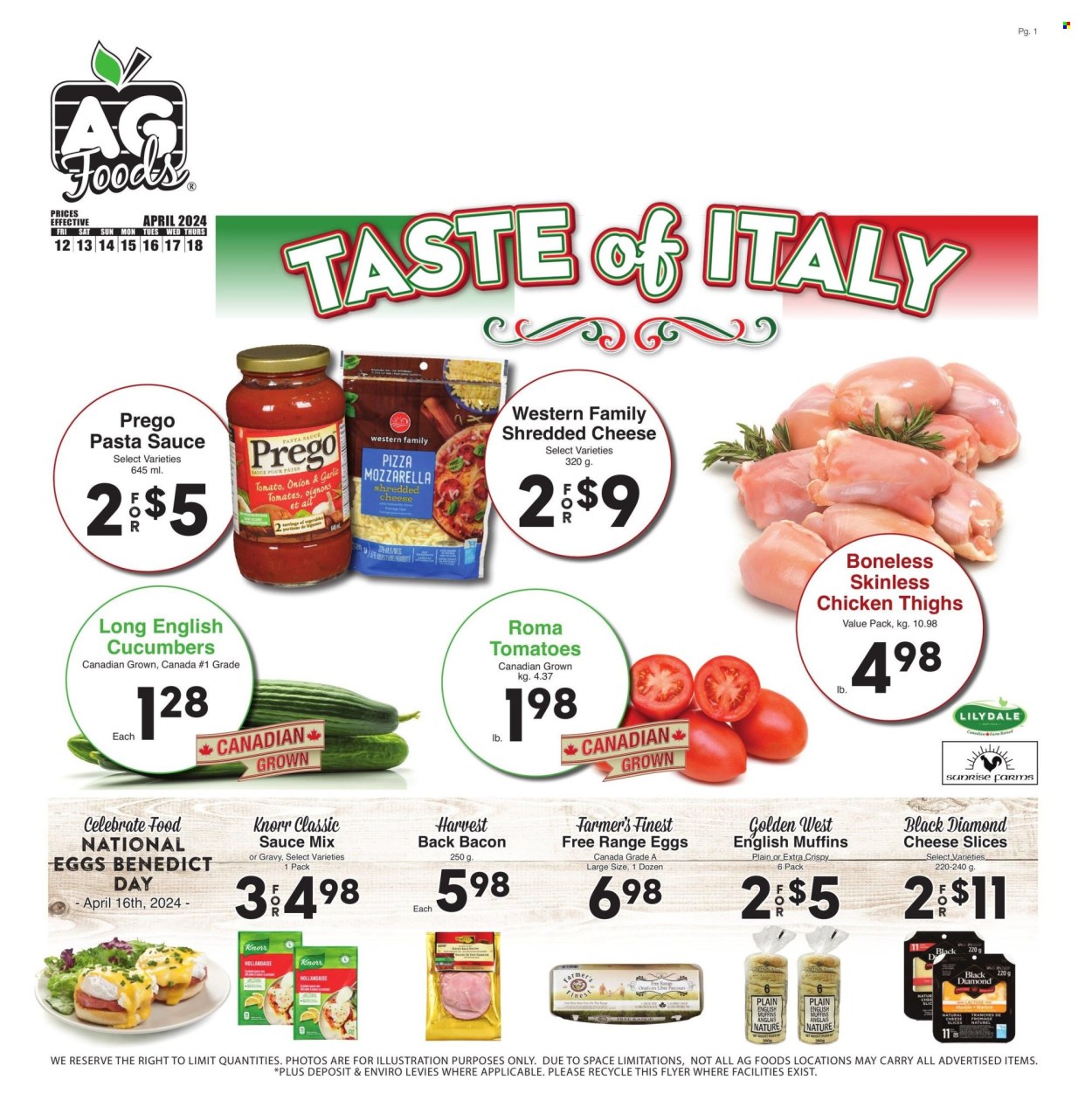 AG Foods flyer  - April 12, 2024 - April 18, 2024.