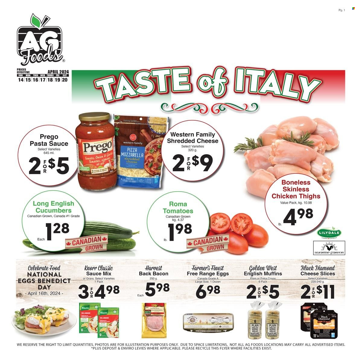 AG Foods flyer  - April 14, 2024 - April 20, 2024.