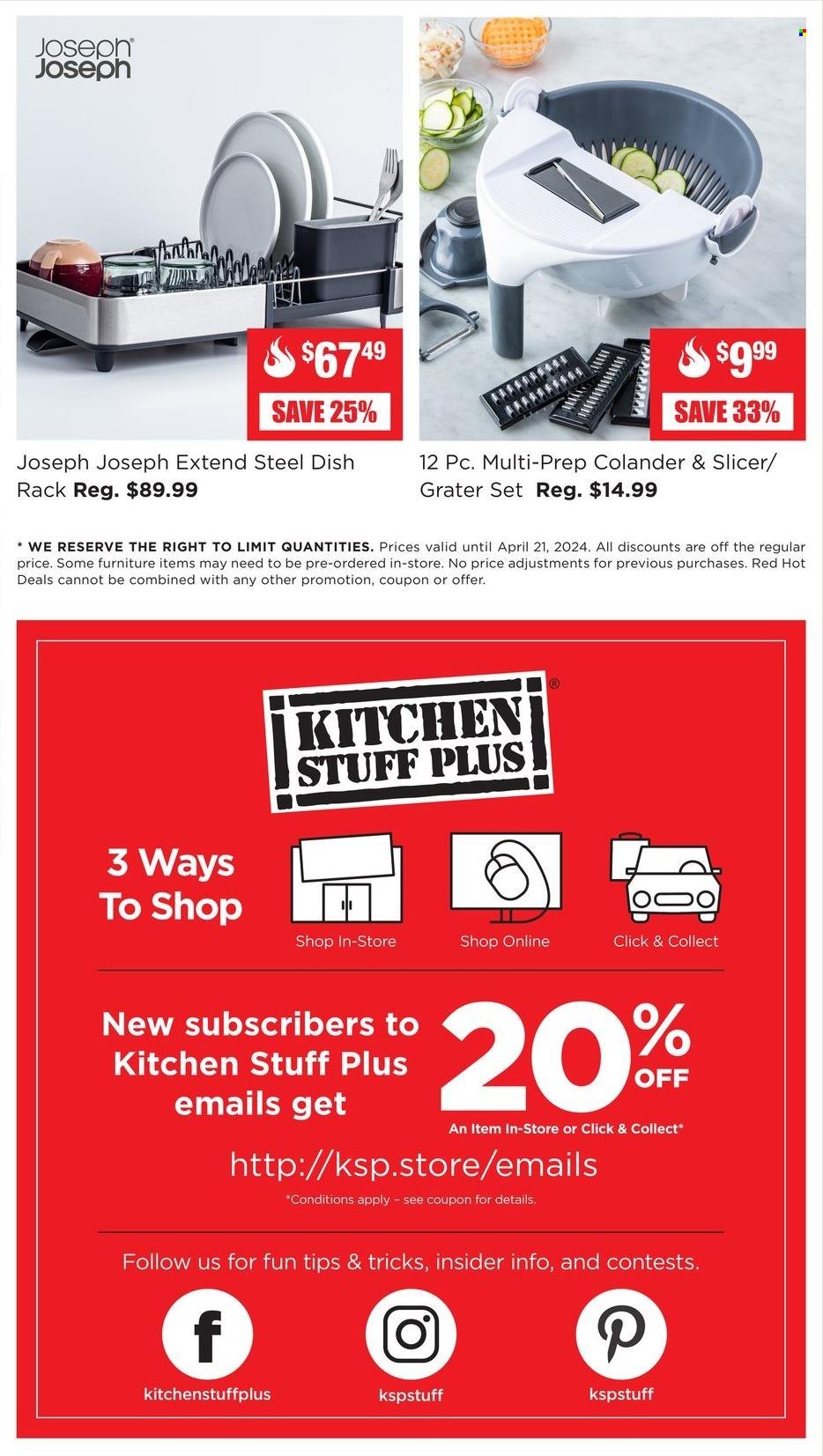 Kitchen Stuff Plus flyer  - April 15, 2024 - April 21, 2024.