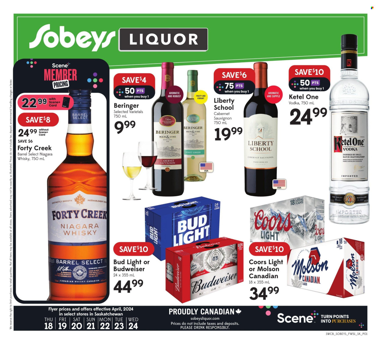 Sobeys Liquor flyer  - April 18, 2024 - April 24, 2024.