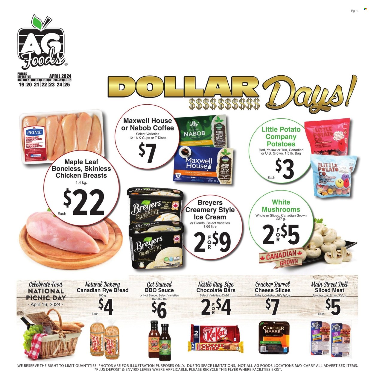 AG Foods flyer  - April 19, 2024 - April 25, 2024.