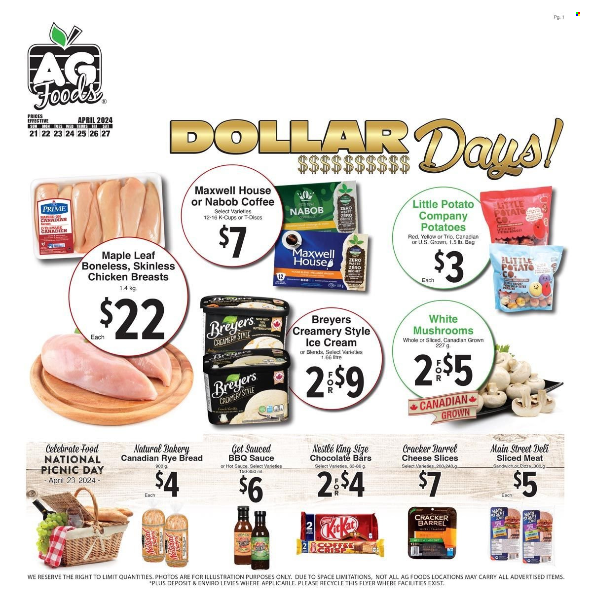AG Foods flyer  - April 21, 2024 - April 27, 2024.