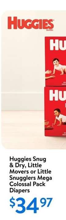 Huggies Snug & Dry, Little Movers or Little Snugglers Mega Colossal Pack Diapers