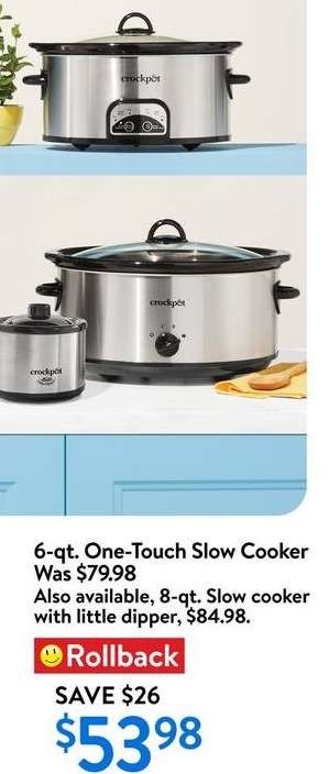 6-qt. One-Touch Slow Cooker