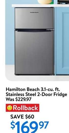 Hamilton Beach 3.1-cu. ft. Stainless Steel 2-Door Fridge