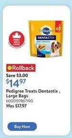 Pedigree Treats Dentastix, Large Bags