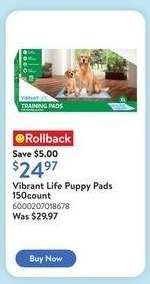 Vibrant Life Puppy Pads 150 count