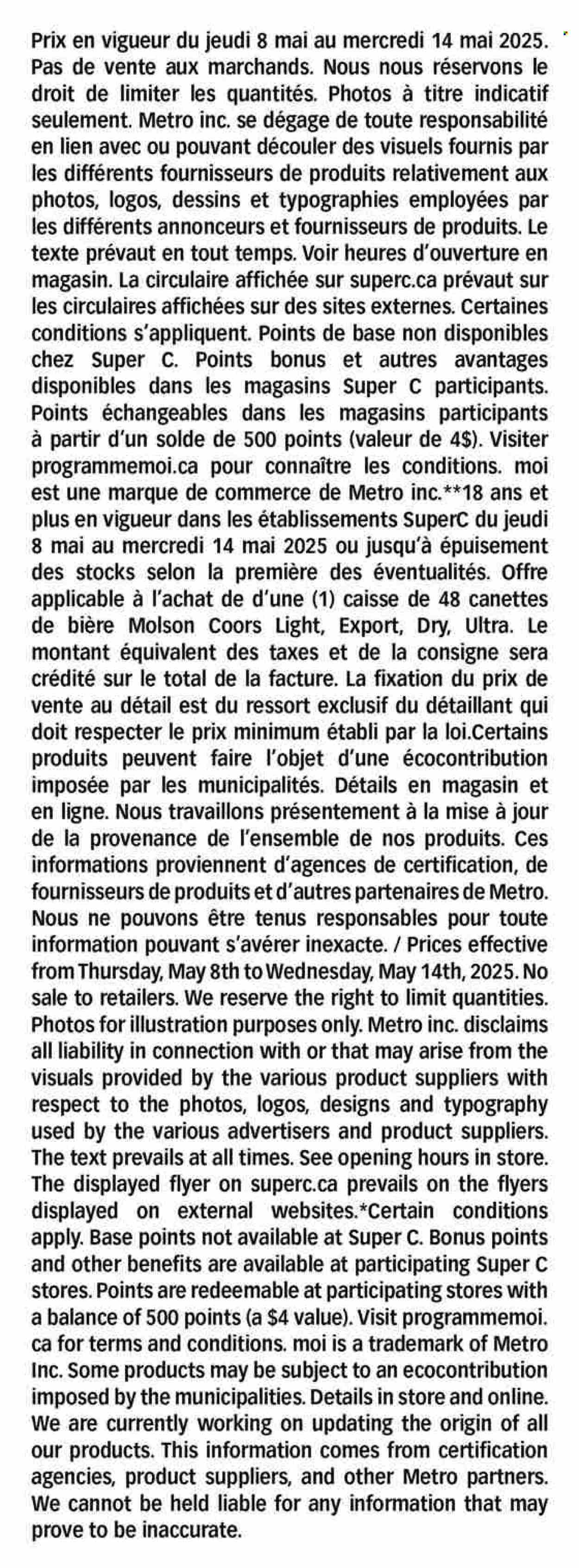 Super C flyer  - May 08, 2025 - May 14, 2025.