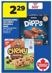 QUAKER DIPPS or CHEWY GRANOLA BARS
