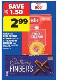 Christie Peek Freans Cookies or Cadbury Fingers