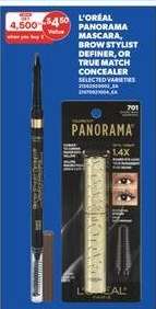 L'Oréal Panorama Mascara, Brow Stylist Definer, or True Match Concealer