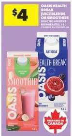 Oasis Health Break Juice Blends or Smoothies
