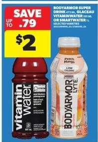 BODYARMOR Super Drink, Glaceau Vitaminwater, or Smartwater