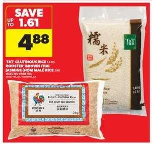 T&T Glutinous Rice / Rooster Brown Thai Jasmine (Hom Mali) Rice