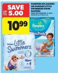Pampers Splashers or Huggies Little Swimmers Swim Diapers