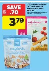 Love Child Organic Oaty Chomps or Sea Friends Baby Snacks