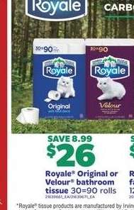 Royale Original or Velour Bathroom Tissue