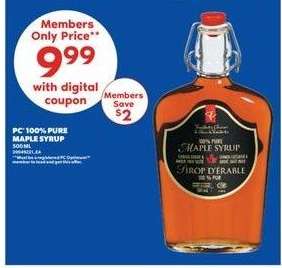 PC 100% PURE MAPLE SYRUP