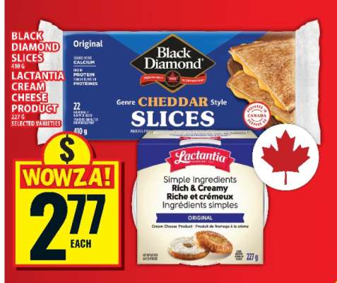 Black Diamond Slices & Lactantia Cream Cheese Product