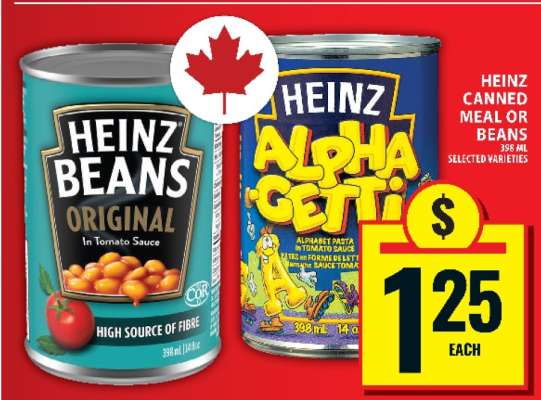 HEINZ CANNED MEAL OR BEANS