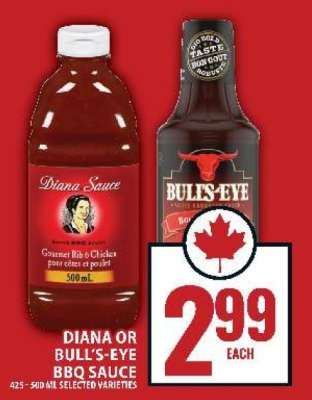 DIANA OR BULL’S-EYE BBQ SAUCE