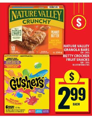 Nature Valley Granola Bars & Betty Crocker Fruit Snacks